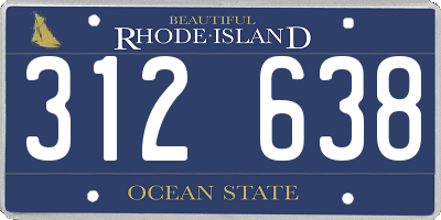 RI license plate 312638
