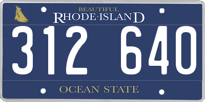 RI license plate 312640
