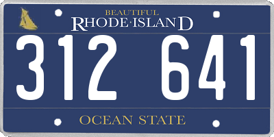 RI license plate 312641