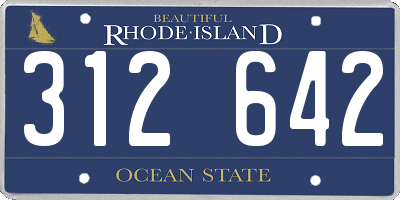 RI license plate 312642