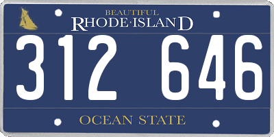 RI license plate 312646