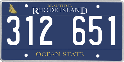 RI license plate 312651