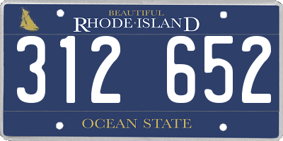RI license plate 312652