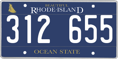 RI license plate 312655