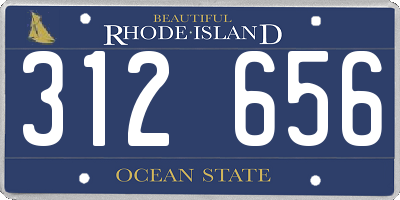 RI license plate 312656