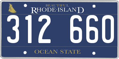 RI license plate 312660