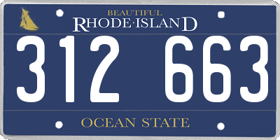 RI license plate 312663