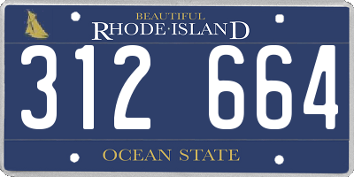 RI license plate 312664