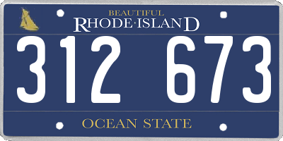 RI license plate 312673