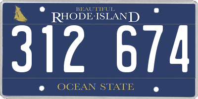 RI license plate 312674