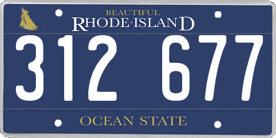 RI license plate 312677