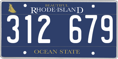 RI license plate 312679