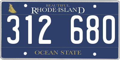 RI license plate 312680