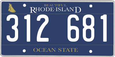 RI license plate 312681