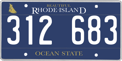 RI license plate 312683
