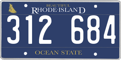 RI license plate 312684