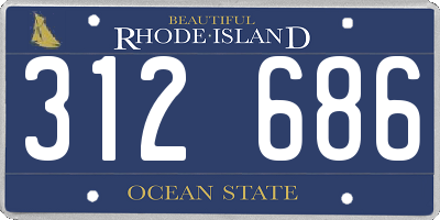 RI license plate 312686