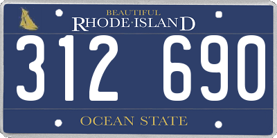 RI license plate 312690