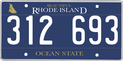 RI license plate 312693