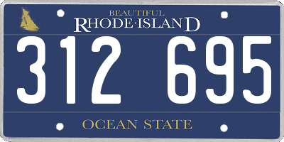 RI license plate 312695