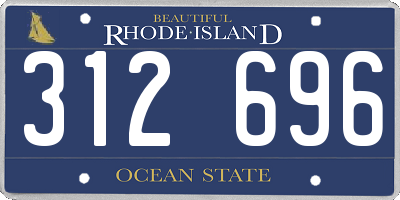 RI license plate 312696