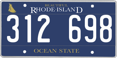 RI license plate 312698