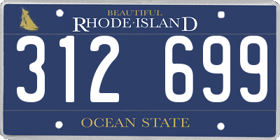 RI license plate 312699