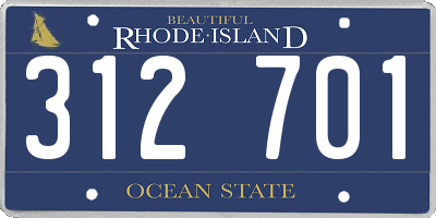 RI license plate 312701
