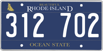 RI license plate 312702