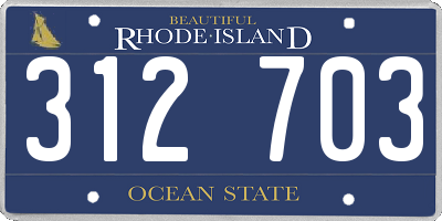 RI license plate 312703