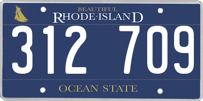 RI license plate 312709