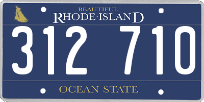 RI license plate 312710