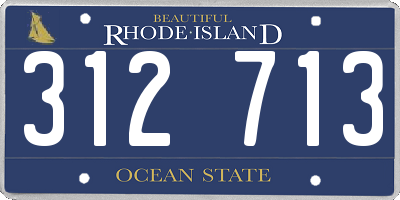 RI license plate 312713