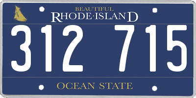 RI license plate 312715