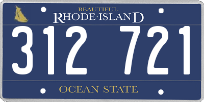 RI license plate 312721