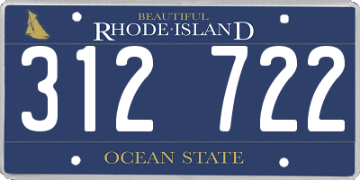 RI license plate 312722