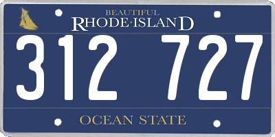 RI license plate 312727