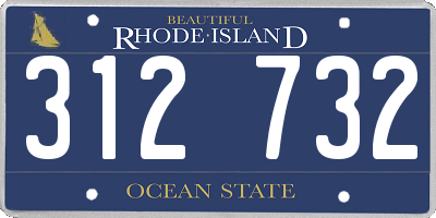 RI license plate 312732