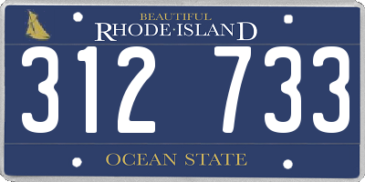 RI license plate 312733