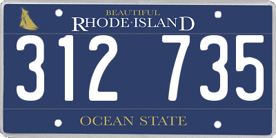 RI license plate 312735