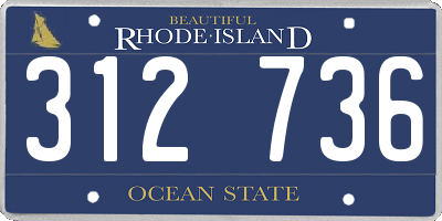 RI license plate 312736