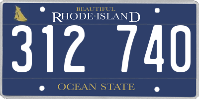 RI license plate 312740