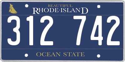 RI license plate 312742