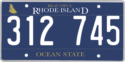 RI license plate 312745