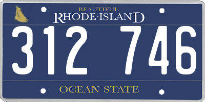 RI license plate 312746