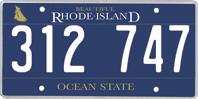 RI license plate 312747