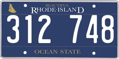 RI license plate 312748