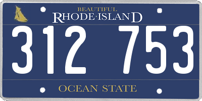 RI license plate 312753