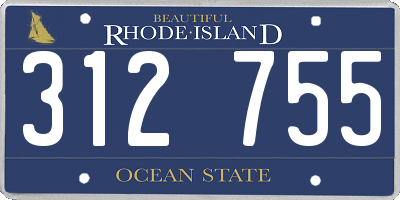 RI license plate 312755