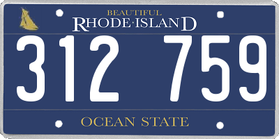 RI license plate 312759